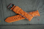orange python leather watch strap