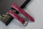purple ostrich leather watch strap