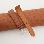 brown ostrich leather watch strap