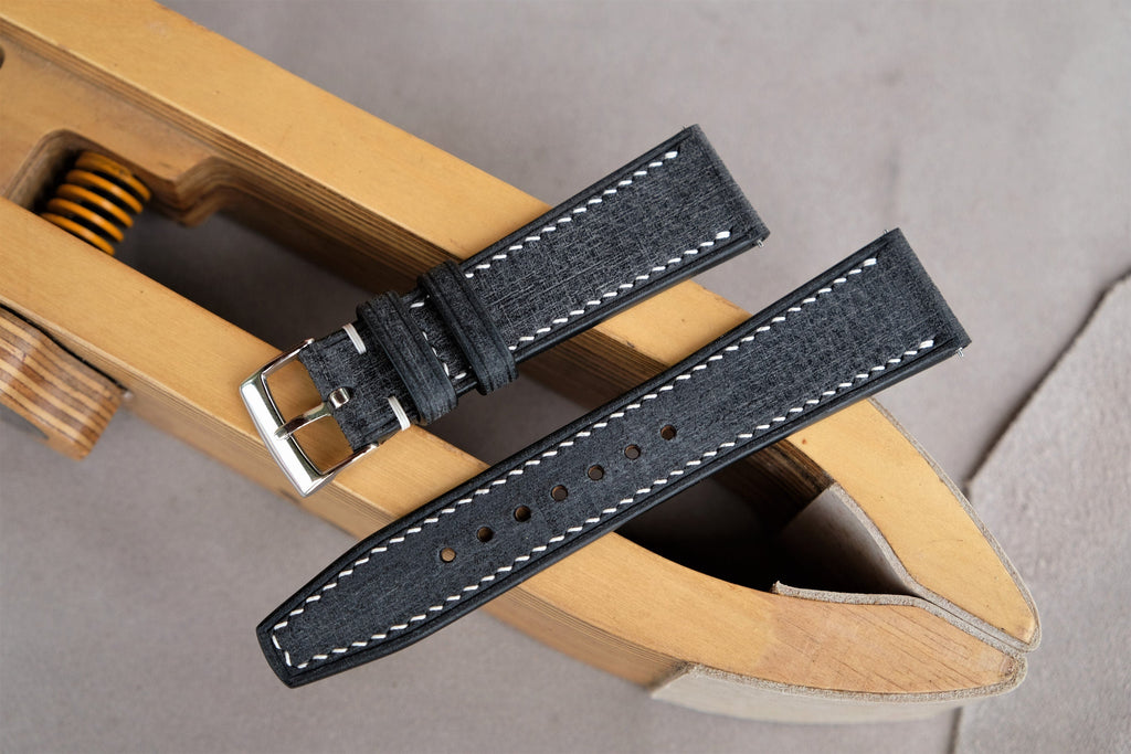 black babele leather watch strap