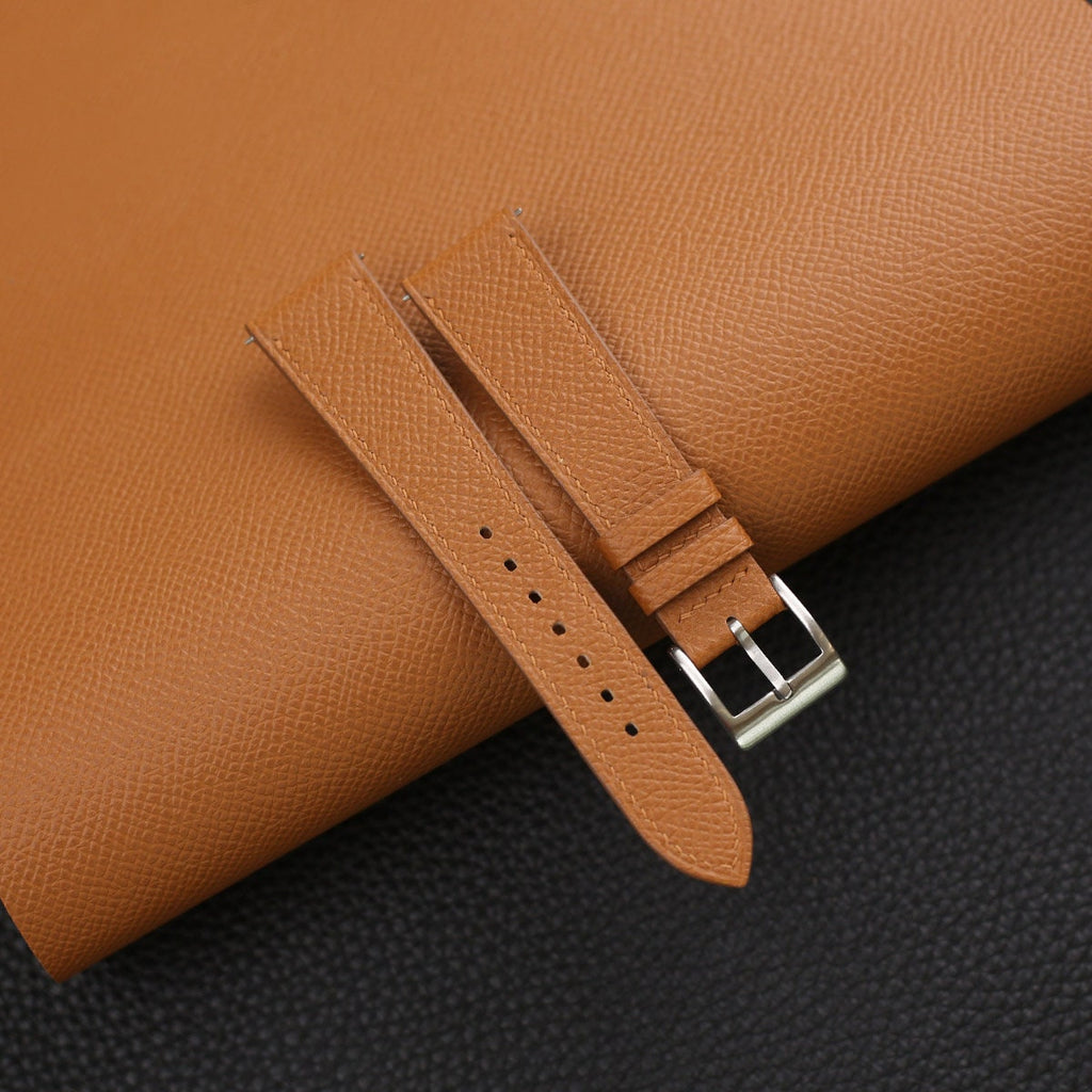 golden epsom leather watch strap