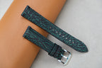 green shark leather watch strap