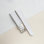 white sailcloth rubber leather watch strap
