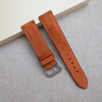 orange suede leather watch strap