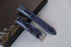 dark navy ostrich leather watch strap