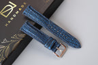 blue shark leather watch strap