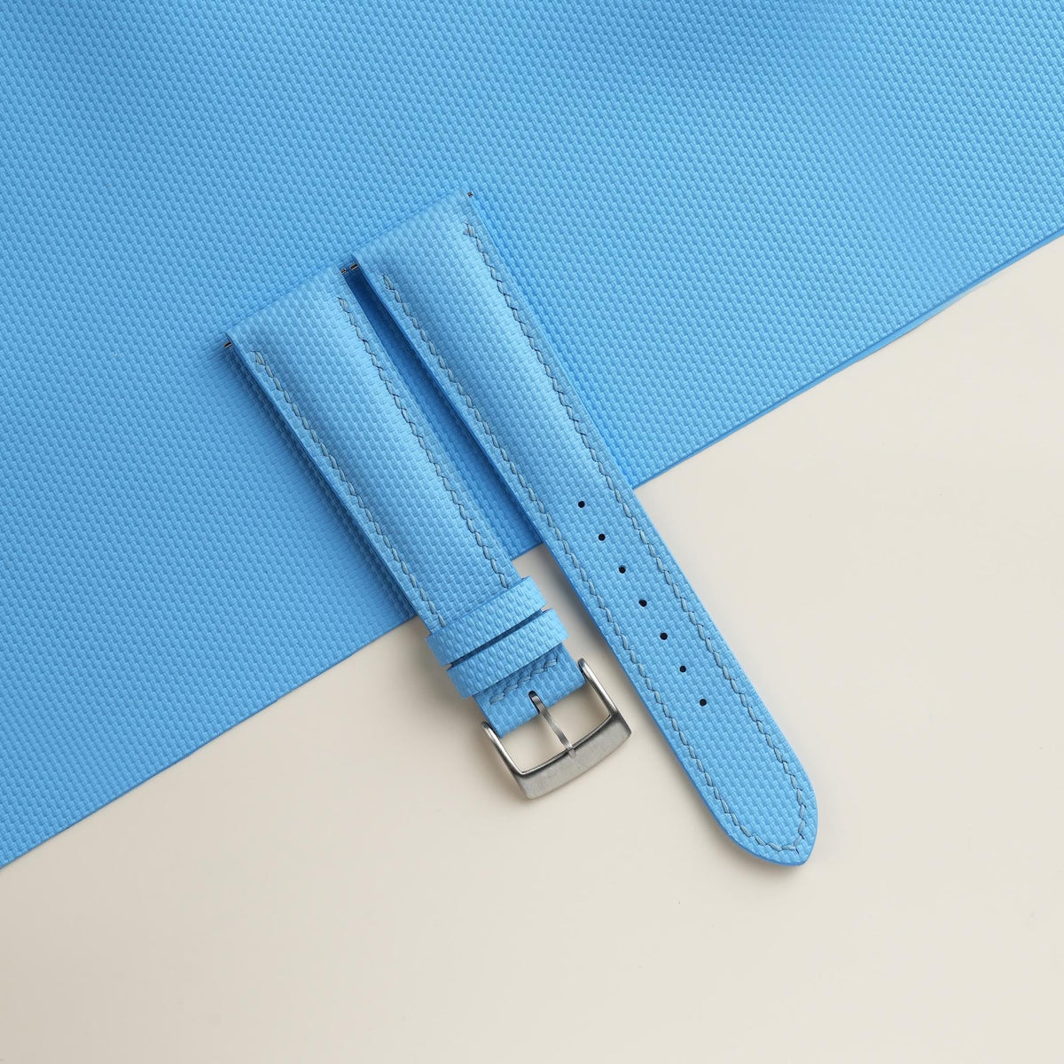 miami blue sailcloth rubber leather watch strap