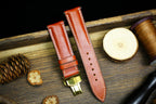British Tan vachetta leather watch strap