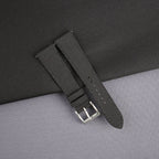 black sailcloth rubber leather watch strap
