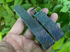 silver stingray leather watch strap