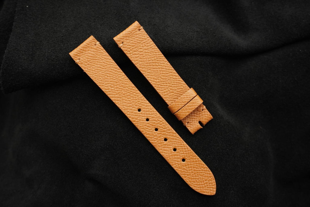 cognac epsom leather watch strap