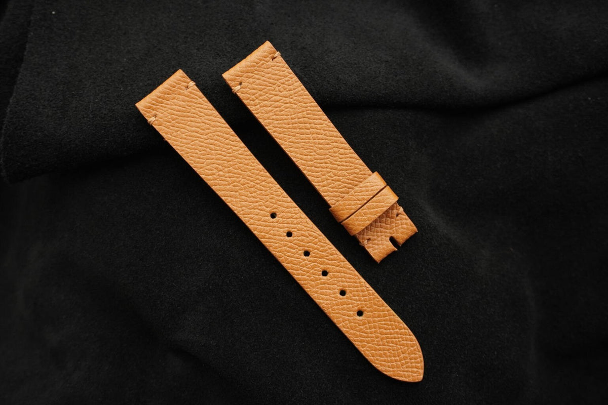 cognac epsom leather watch strap