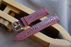 burgundy stingray leather watch strap