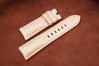 beige python leather watch strap