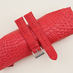 red alligator leather watch strap