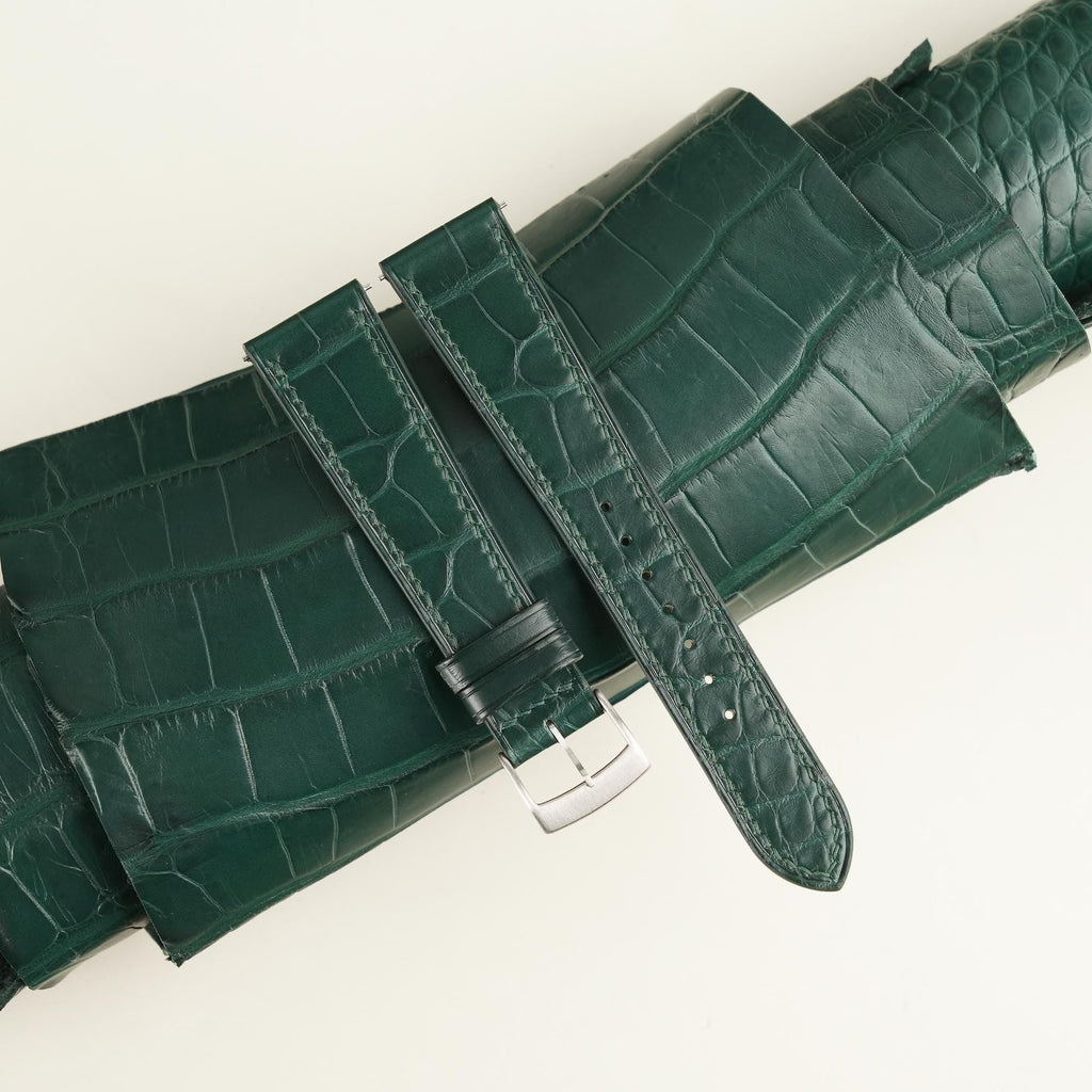 emerald green alligator leather watch strap