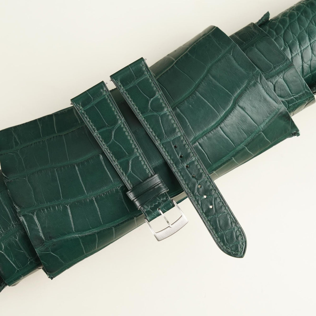 emerald green alligator leather watch strap