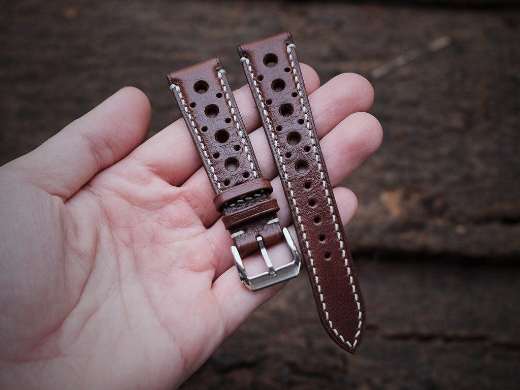 brown vachetta leather watch strap
