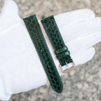 green sea snake leather watch strap