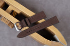 chocolate brown canvas leather watch strap