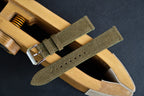 olive suede leather watch strap