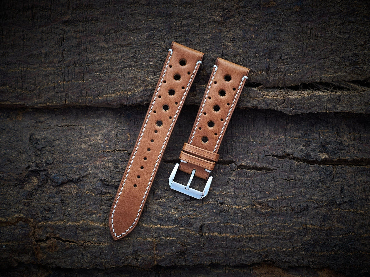 tan brown vachetta leather watch strap
