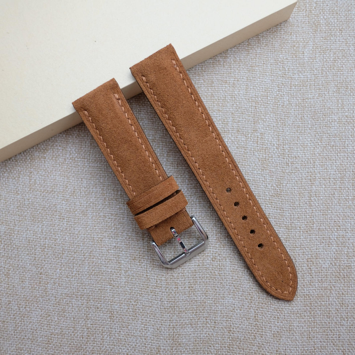 brown suede leather watch strap