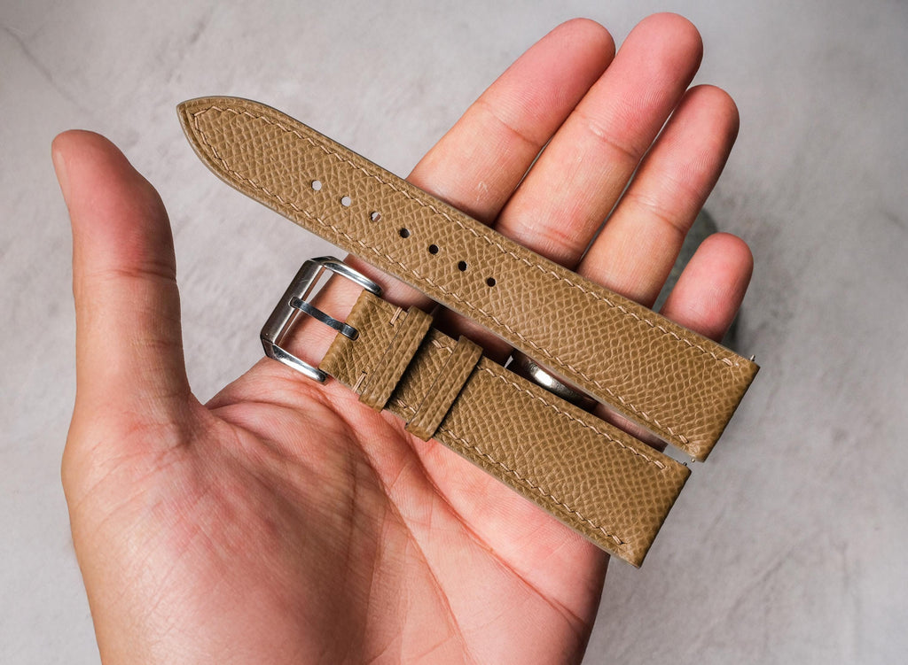 chestnut epsom leather watch strap