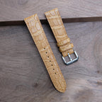 brown gold alligator leather watch strap