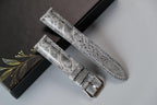 gray ostrich leather watch strap
