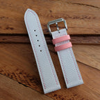 white pink epsom leather watch strap