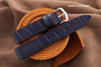 dark navy blue alligator leather watch strap