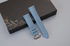 light blue canvas leather watch strap