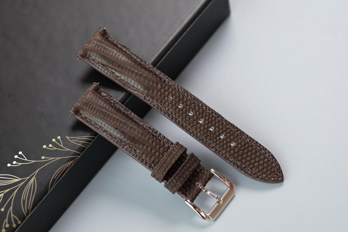 chocolate nubuck leather watch strap