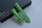 light green ostrich leather watch strap