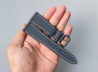 deep blue epsom leather watch strap