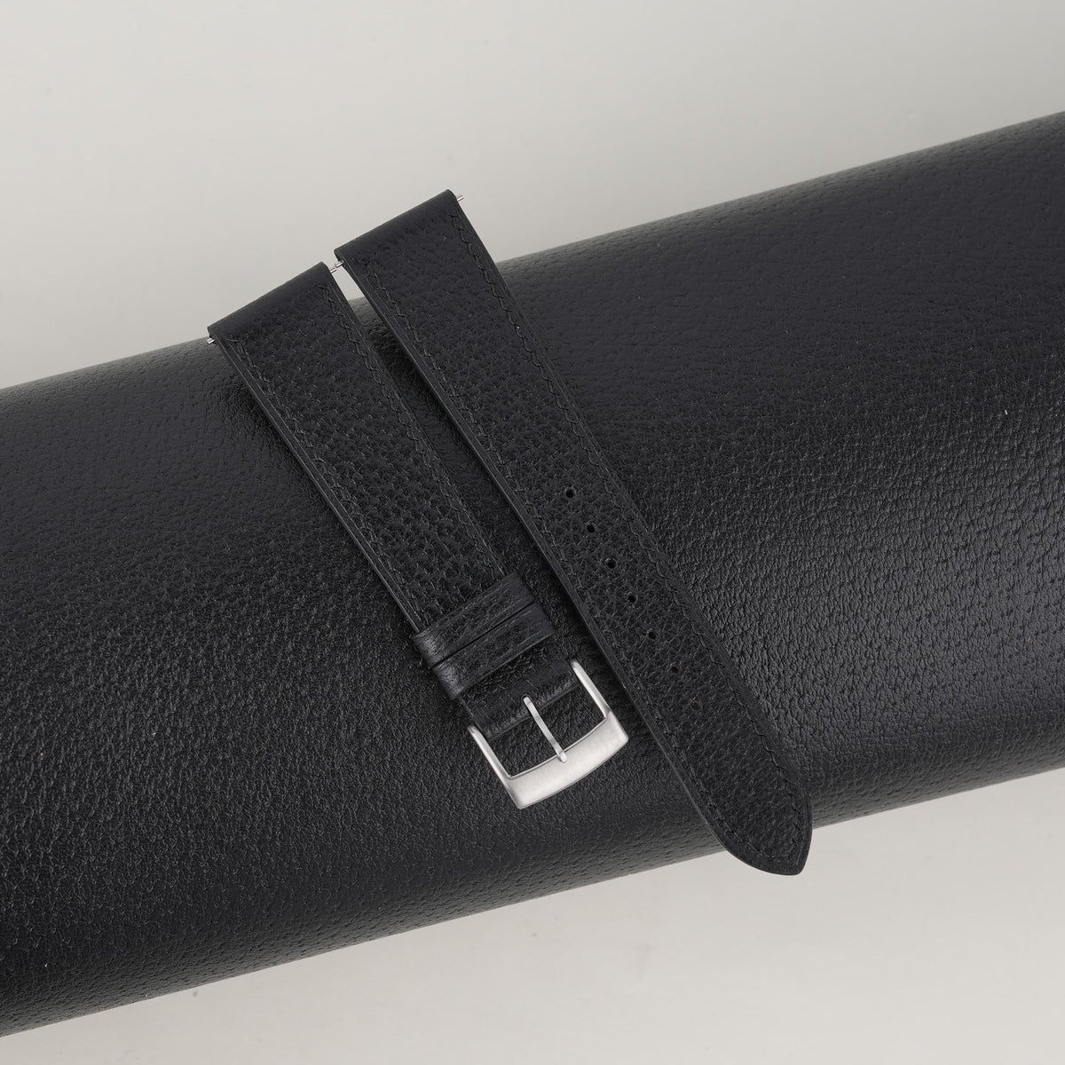 black peccary leather watch strap