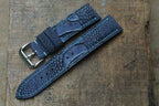 dark blue ostrich leg leather watch strap