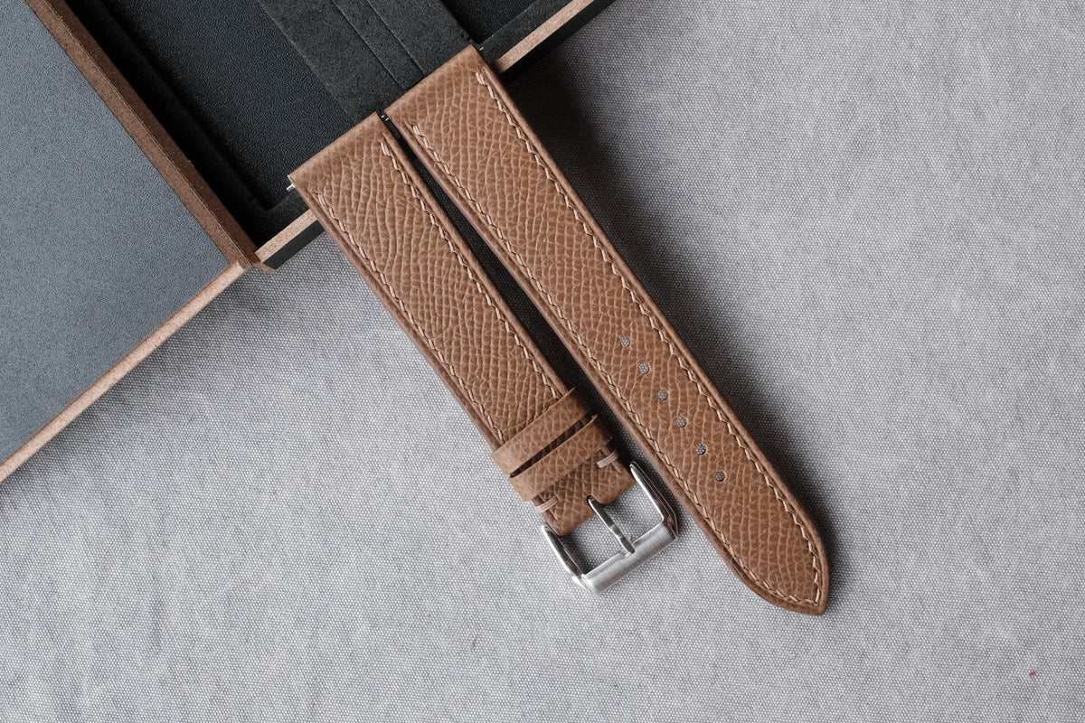 tan brown epsom leather watch strap