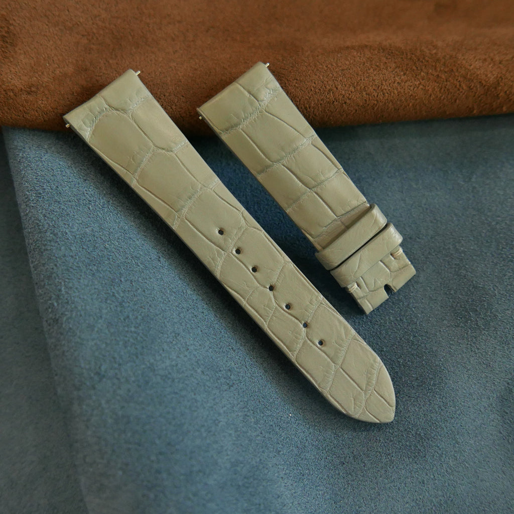 light gray alligator leather watch strap