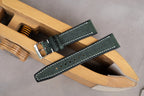 dark green babele leather watch strap