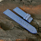 light blue stingray leather watch strap