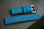 blue sailcloth rubber leather watch strap