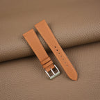golden brown togo leather watch strap