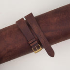 dark brown pueblo leather watch strap