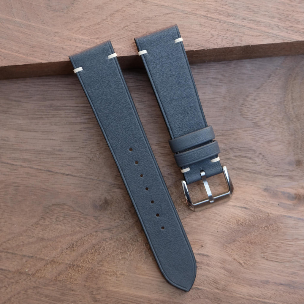 dark gray swift leather watch strap