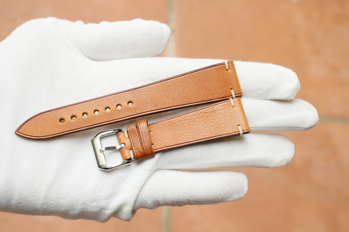tan vachetta leather watch strap
