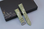 olive green nubuck leather watch strap