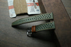 green maya leather watch strap