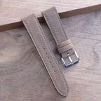 taupe nubuck leather watch strap